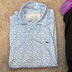 Vineyard Vines Men's Patterned Blue Polo